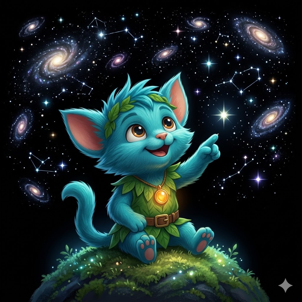 Nyrrali beneath a field of stars